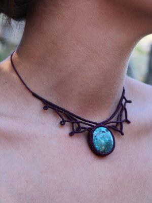 Collier chrysocolle prune