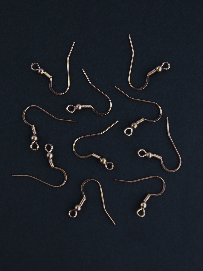 Crochets de boucles d'oreille en acier inoxydable - or rose
