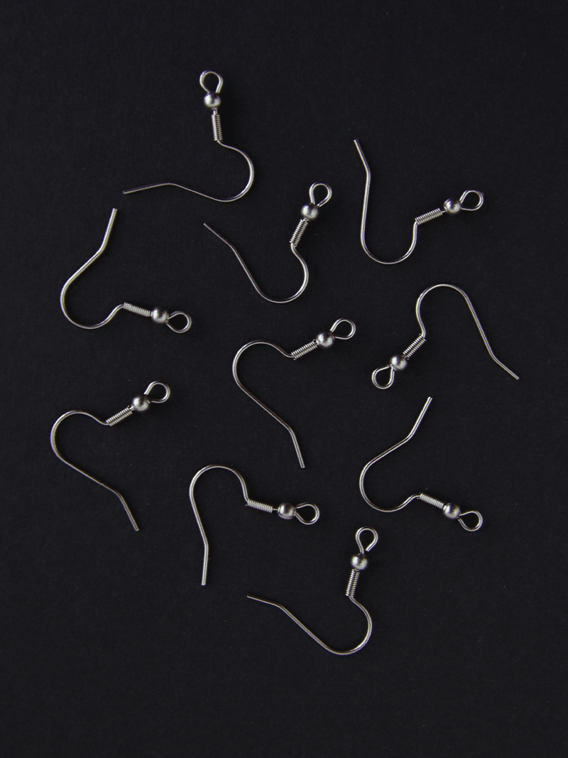 Crochets d'oreilles en acier inoxydable - couleur argent