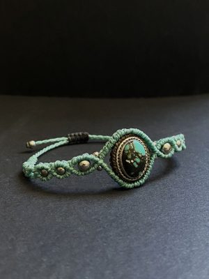 Bracelet turquoise rainurée