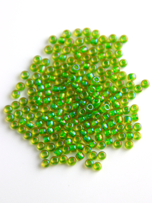 Perles de rocaille - vert pomme irisé 393