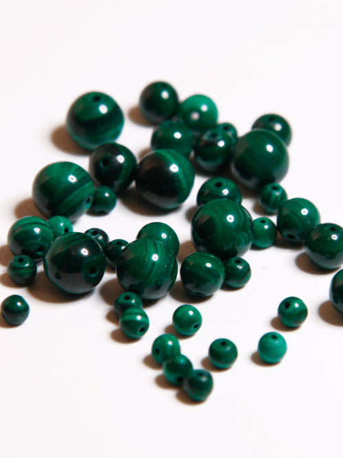 Perles malachite - ensemble