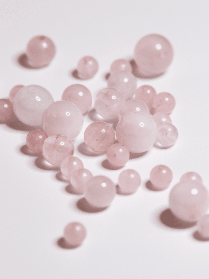 Perles quartz rose - ensemble